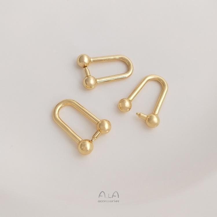 14K Gold-Filled U-förmiger Schmuckverschluss für DIY-Ohrringe, Halsketten und Anhänger