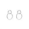 New Fashion Simple Geometric Personalized 925 Sterling Silver Hollow Circle INS Cross Double Ring Circular Earrings TYB623