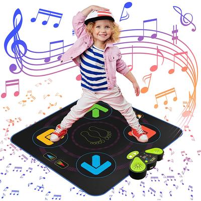 Tapis de danse pour enfants, tapis de danse pour filles, tapis de jeu de danse antidérapant avec 4 jeux amusants, 8 musiques intégrées et AUX pour enfants âgés de 3 4 5 6 7 8 9 10 ans et plus
