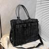 Velkokapacitní džínová crossbody taška na zip, jednobarevná, všestranná, módní, měkká, jednoduchá, trendy, taška přes rameno