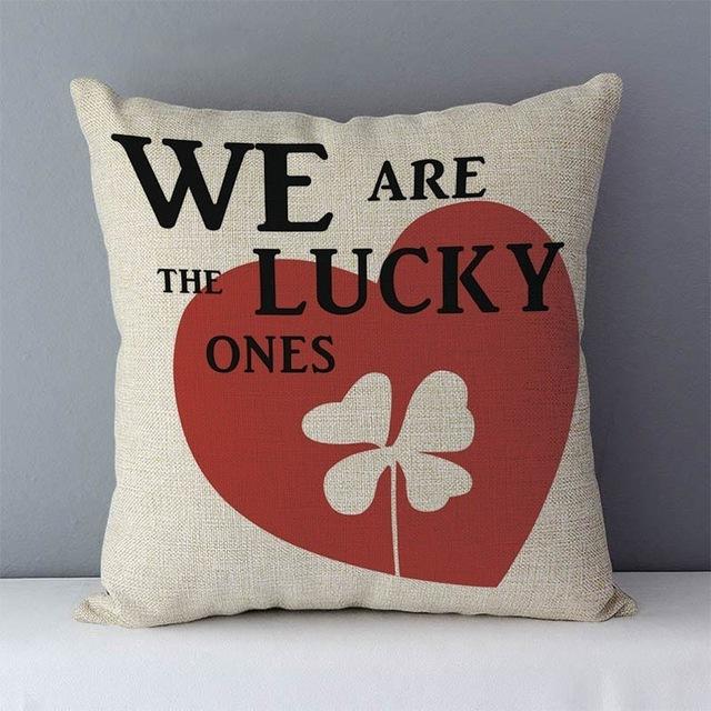 Popular Phrase Words Letters Printed Couch Cushion Home Decorative Pillows 45X45Cm Cotton Linen Square Cushions \"Love You More\