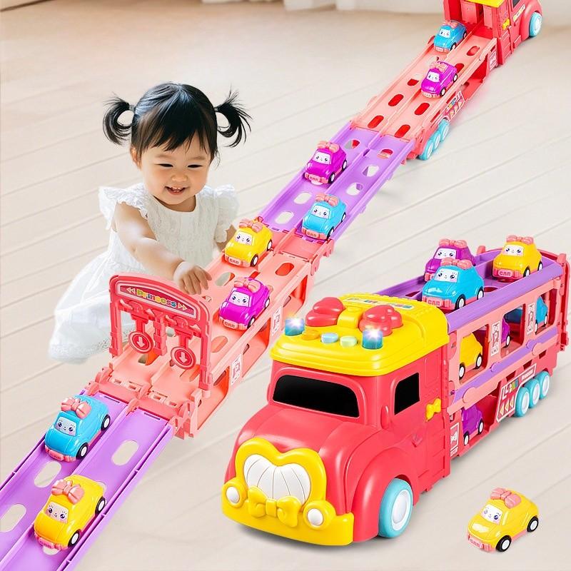 Childrens Inertia Toy Car Set With Foldable Deformation And Sound Design