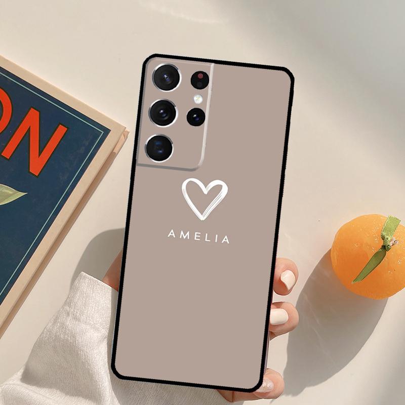 Personalise name initials pastel Phone Case For Samsung Galaxy S22 S23 S21 Ultra S20 FE S8 S9 S10 Plus Note 10 20 Ultra Cover