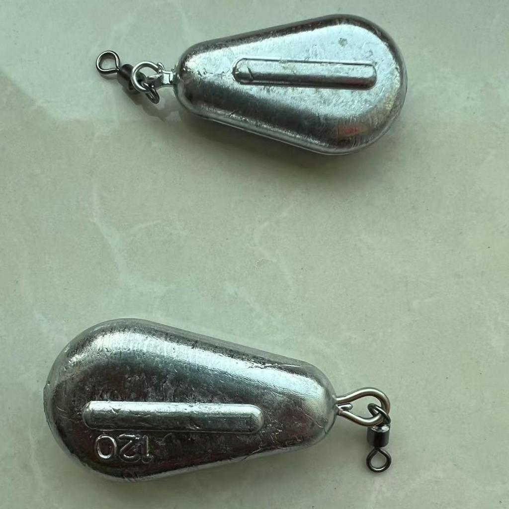 Ringed Chicken Heart Fishing Sinker Flat Sinker with Hanging Ring for Casting Rod and Sea Fishing.