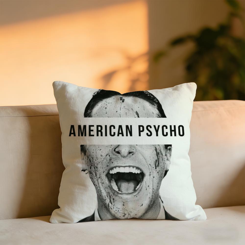 American Psycho Cushion Cover Cozy Velvet Throw PillowSoft Warm Cushion For Sofa Bed