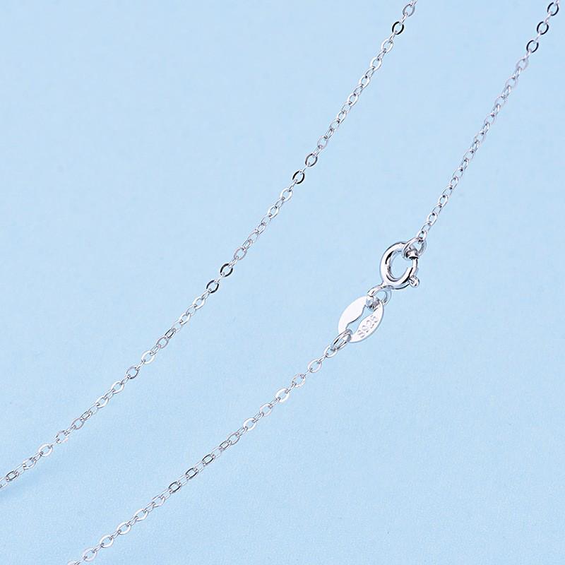 S925 Sterling Silver Cross Carved Necklace with S999 Fine Silver O-Shaped Platinum Thin Chain S925 Silver