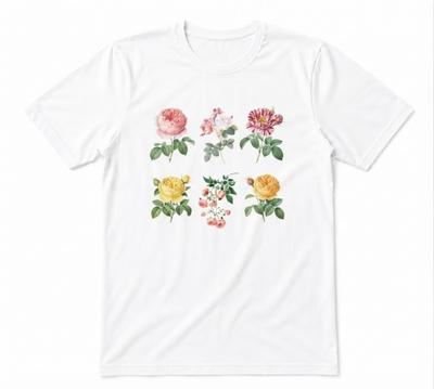 Botanical Flower Illustration Bloom Floral Unisex Tee White T-shirt