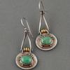 Trendy Vintage Turquoise Dangle Earrings - Zinc Alloy Silver Plated Jewelry for Women - Perfect Gift Idea