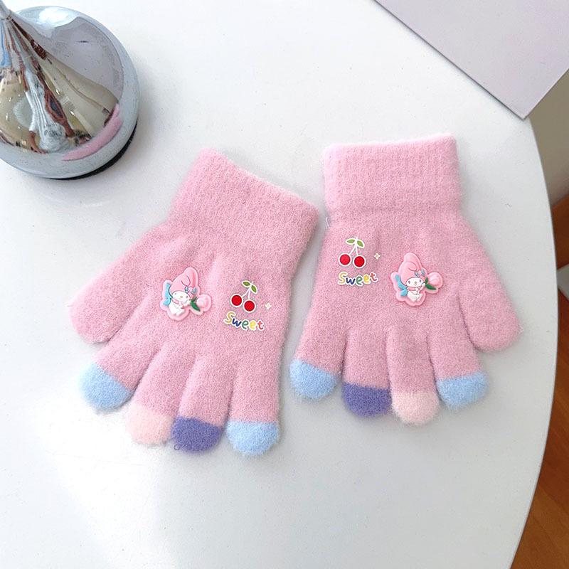 Luvas de Inverno Infantis Fofas de Urso Estilo Coreano - Quentes, À Prova de Frio, Design de Cinco Dedos para Meninos e Meninas