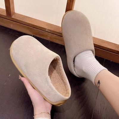 Ugly Cute Niche Design Baotou Boken Shoes Winter New Velvet Warm Slippers