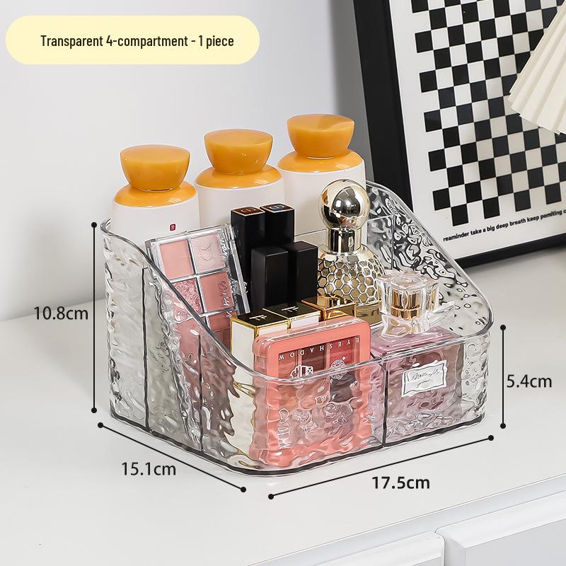 Cutie de Depozitare Cosmetice de Lux cu Valuri: Organizator trapezoidal pentru pensule de machiaj, rujuri și farduri de pleoape