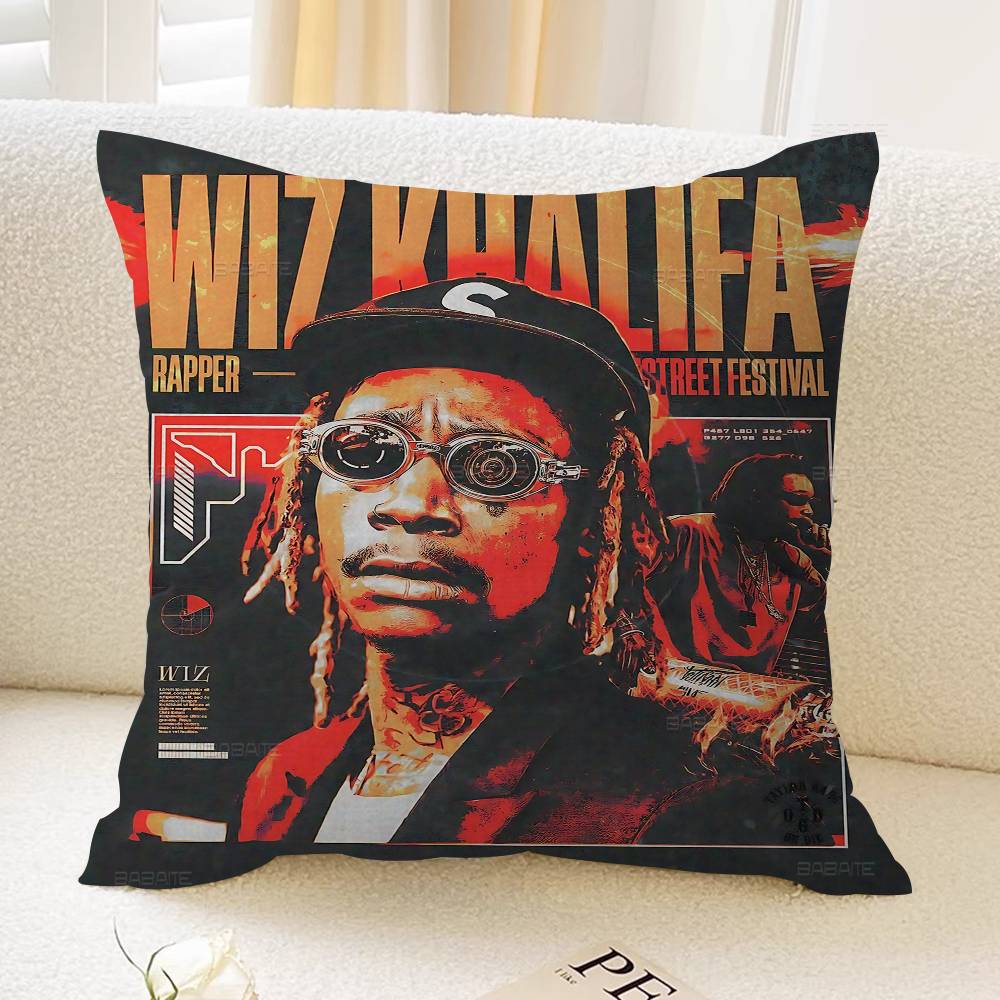 Rapper W-Wiz K-Khalifa Personalized Pillow Cover Kids Bedroom Wild Party Decor Pillowcase Kid Birthday Shower Gift