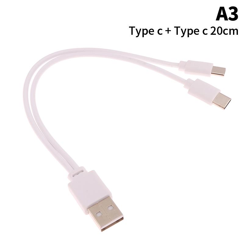 1Pc 2 In 1 Usb Male To Micro Usb/Type-C Splitter Data Transfer Charging Cable For For Android Smartphones Tablet Dual Micro Usb