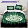 Celtic Football Club Crest Printed Pattern Duvet Cover Set – includes 1 duvet cover and 2 matching pillowcases Bedroom decor Christmas gifts