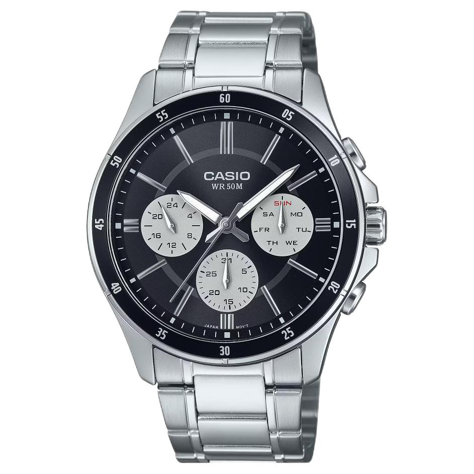 

CASIO Quartz Movement Stainless Steel Strap Watch Men s Watches Black Dial MTP-1374D-1A3V Black Dial