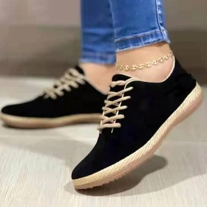 Women Shoes Autumn Casual Female Sneakers Flats Fall Dress Big Size New Cross Winter PU Leisure Rubber Cross-tied Wedges