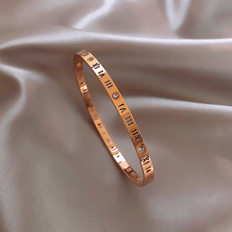 Stainless steel diamond bracelet simple fashion versatile bracelet personality temperament jewelry women