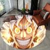 1Pc Warrior'S Roar Flannel Round Rug Soft Non Slip Circular Office Carpet Floor Mat Bedroom Living Room Xmas Gift S1862