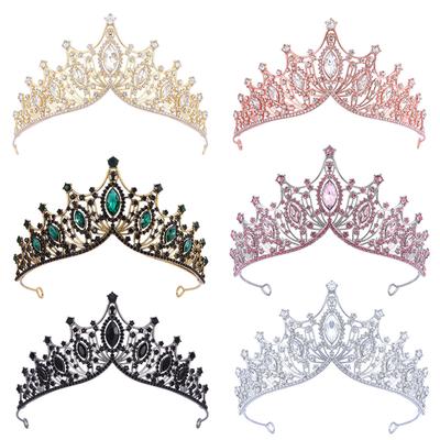 Fashion Crystal Birthday Party Headwear Vintage Queen Crown Suitable For Girls Prom Wedding Bridal Crown