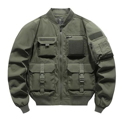 Bomber Ceket Erkek Beyzbol Üniforması Çok Cepli İş Ceketi Fonksiyonel Ceket Üç Geçirmez Saldırı Üstü