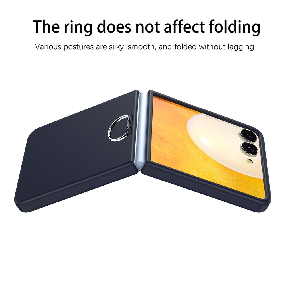 Luxury Ring Holder Phone Case for Samsung Galaxy Z Flip 7 FE 6 5 4 3 Flip7 Flip6 ZFlip7 Shockproof Matte Hard PC Back Cover