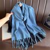 New Embossed Cashmere Women's Winter Scarf Warm Chunky Shawl Luxury Designer Tassels Pashmina Bufanda Lady Wrap Man Scarves