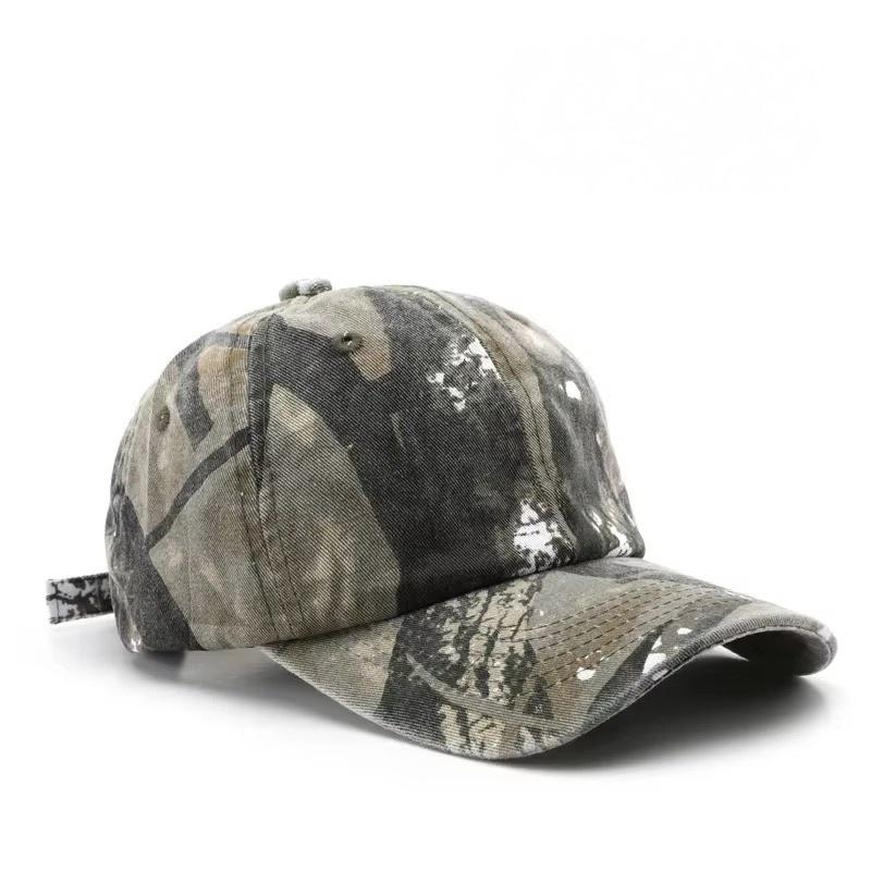 New Unisex Hiking Camouflage Tactics Baseball Cap Leaves Jungle Hat Unstructured Cotton 6 Panel Baseball Cap