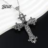 Alloy Gothic Necklace Retro Vintage Pendant Engraved Floral Unisex Jewelry