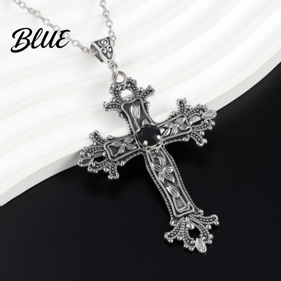 Alloy Gothic Necklace Retro Vintage Pendant Engraved Floral Unisex Jewelry