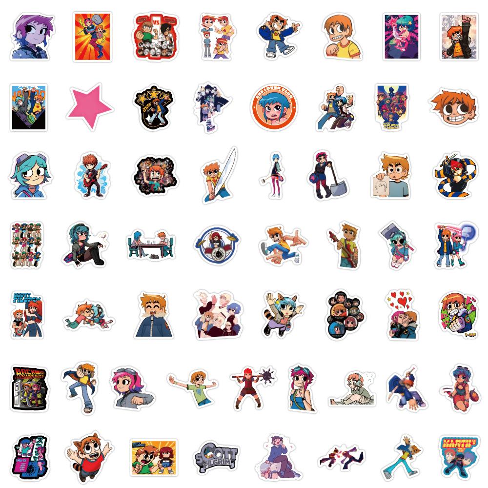 55/110 Sheets Scott Pilgrim Graffiti Stickers Decorative Scooter Guitar Waterproof Stickers