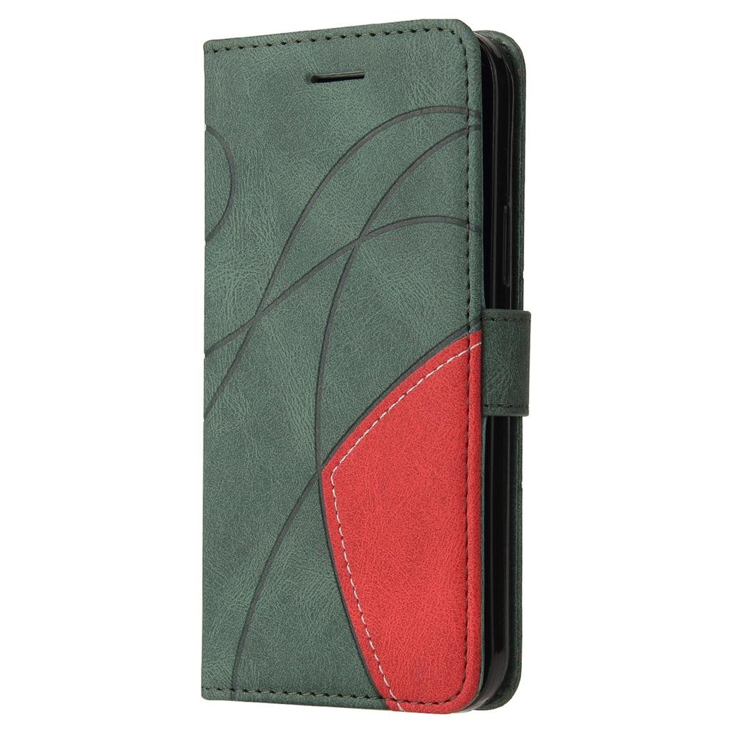 For Motorola Moto E13 4G Leather Case Wallet Stand Color Splicing Phone Cover