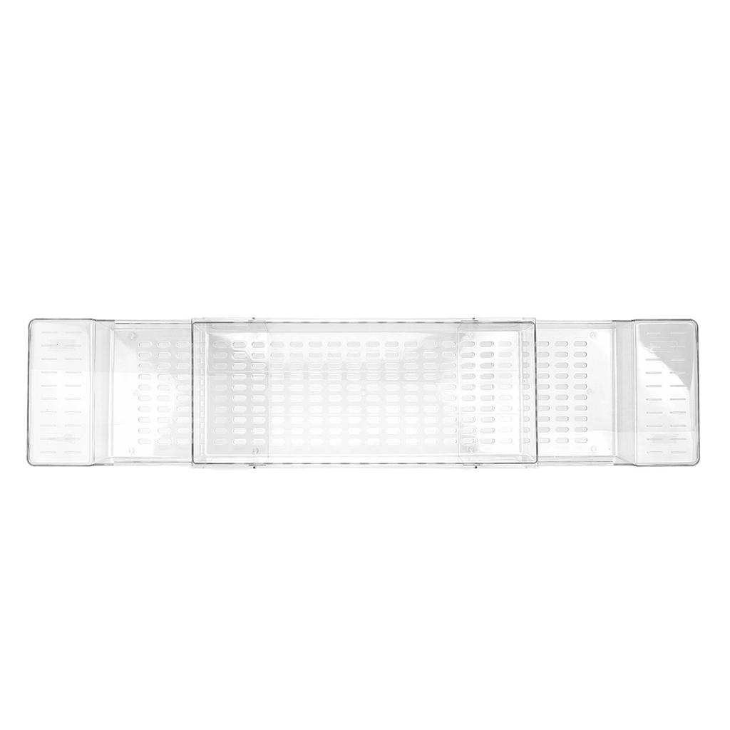 Clear Expandable Bathtub Tray PET   Water Resistant Bath Tub Tray Table for Bathroom