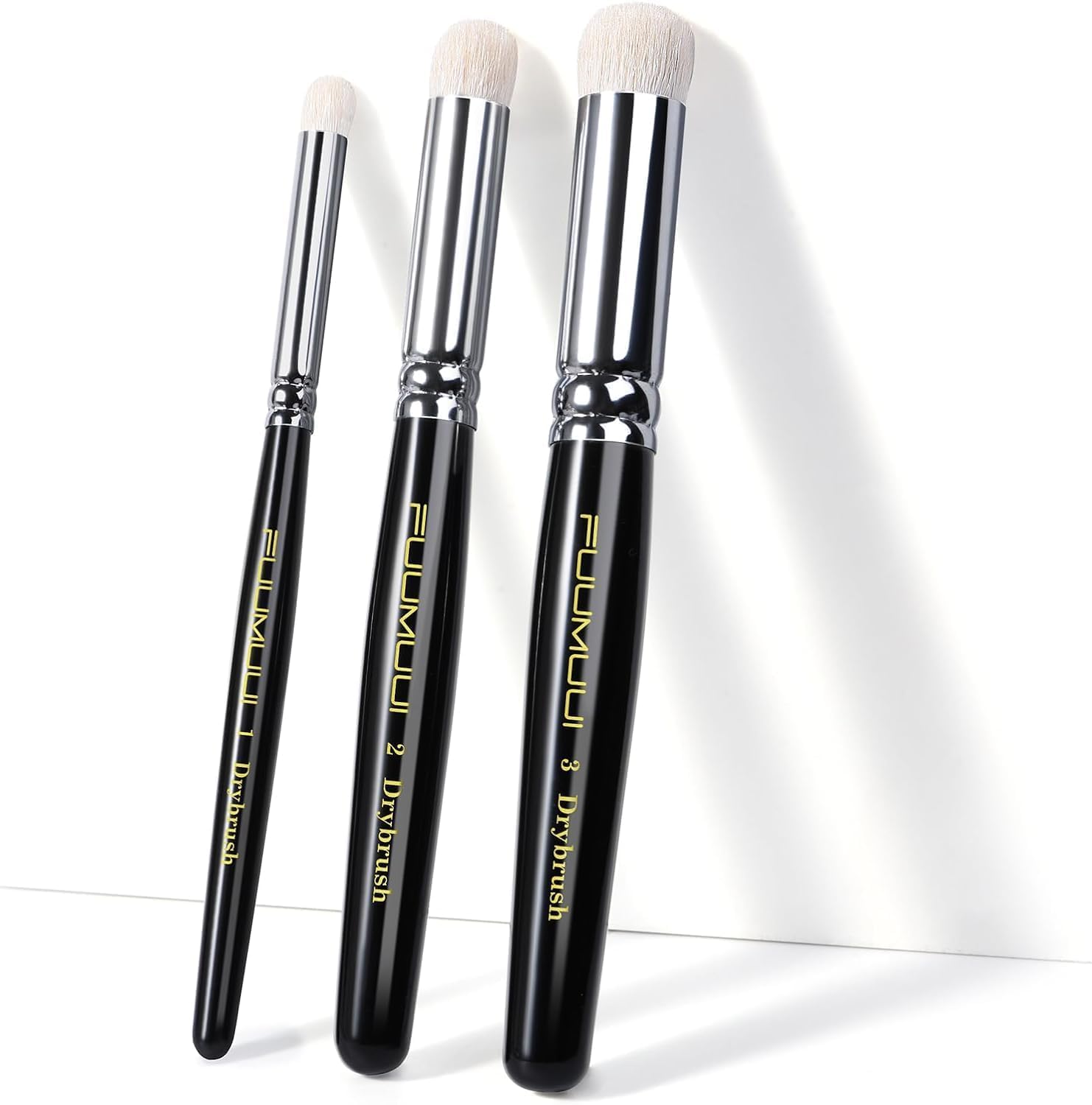 

Fuumuui Dry Brush Set 3-Piece Miniature Paintbrushes for Dry Brushing Natural Goat Hair Hobby Model Painting Games Workshop Warhammer DND Tabletop