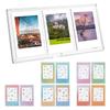 1set 1pc Rectangle Mini Plastic 3-inch Photo Frame Stand with 30pcs 10 Styles 3 Inch Photo Border Stickers Clear 200x105x5~10mm