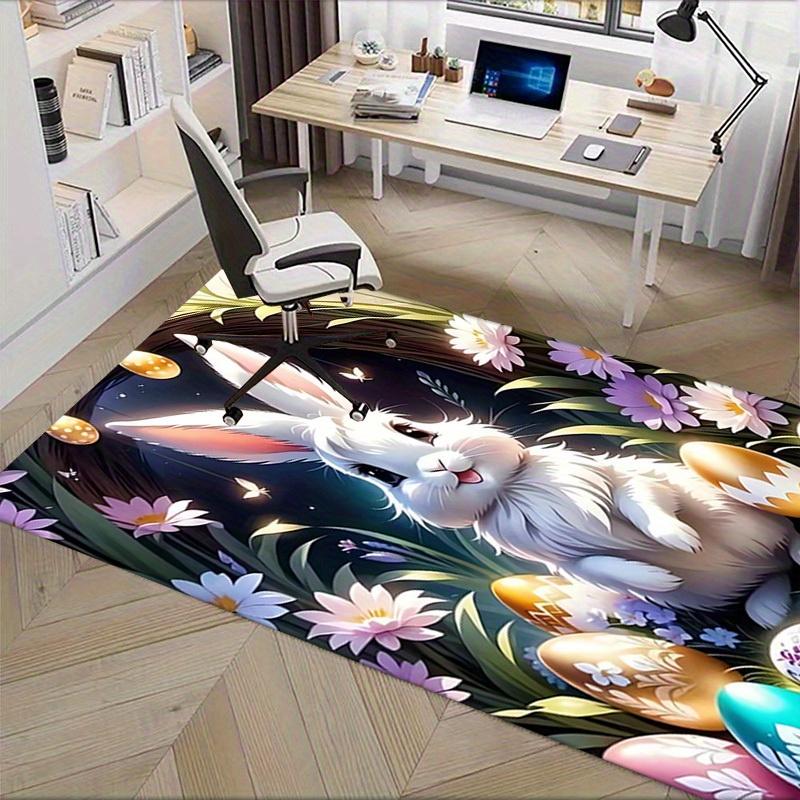 Office Carpet Easter Bunny & Eggs Design Sofa Rug, Chair Mat Protection