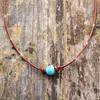 Fashionable Retro Turquoise Beaded Short Neck Fitting Women's Necklace, Versatile for Daily Use