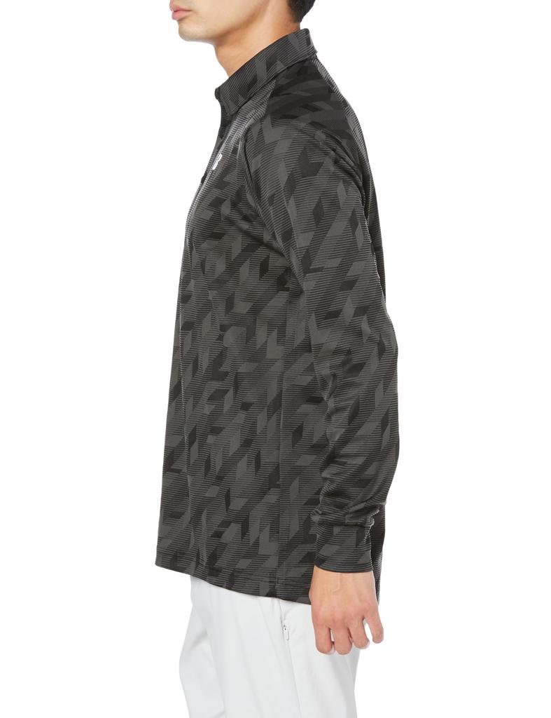 Bridgestone Golf ZGM31F Men's Long Sleeve Golf Shirt with Collar, Black