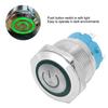 2Pcs 22mm Metal Push Button Switch Flat Head Momentary 4 Pin with Power Light Sign IP65 12 24VDCGreen