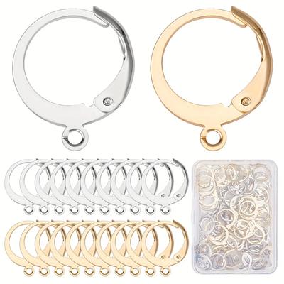 1 Box 18/48/90Pcs Earring Findings Kit Leverback Earring Hooks Hypoallergenic Huggie Lever Back Ear Wires for Jewelry Making Kit