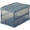 Trusco Nakayama (TRUSCO) Skelcon Skeleton Container Lock Lid Storage Case Box Thin Folding Skel Transparent Black 50L TSK-C50B-BK