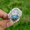 Sterling Silver Natural Labradorite Wedding Bezel Stackable Wife Birthday Ring