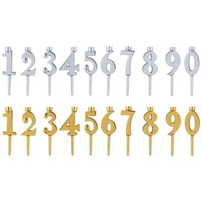 Number 0-9 Candle Holders 10 Pcs Graduation Party Supplies Digital Cake Candle Holders For Party Planners Home Bakers