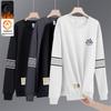 Men's Trendy Round Neck Printed Hoodie - Autumn/Winter, Loose Fit, Plus Velvet Long Sleeve Casual Pullover