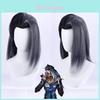 Black Dream Valorant Fade Cosplay Wig With Pointed Beauty For Anime Fans