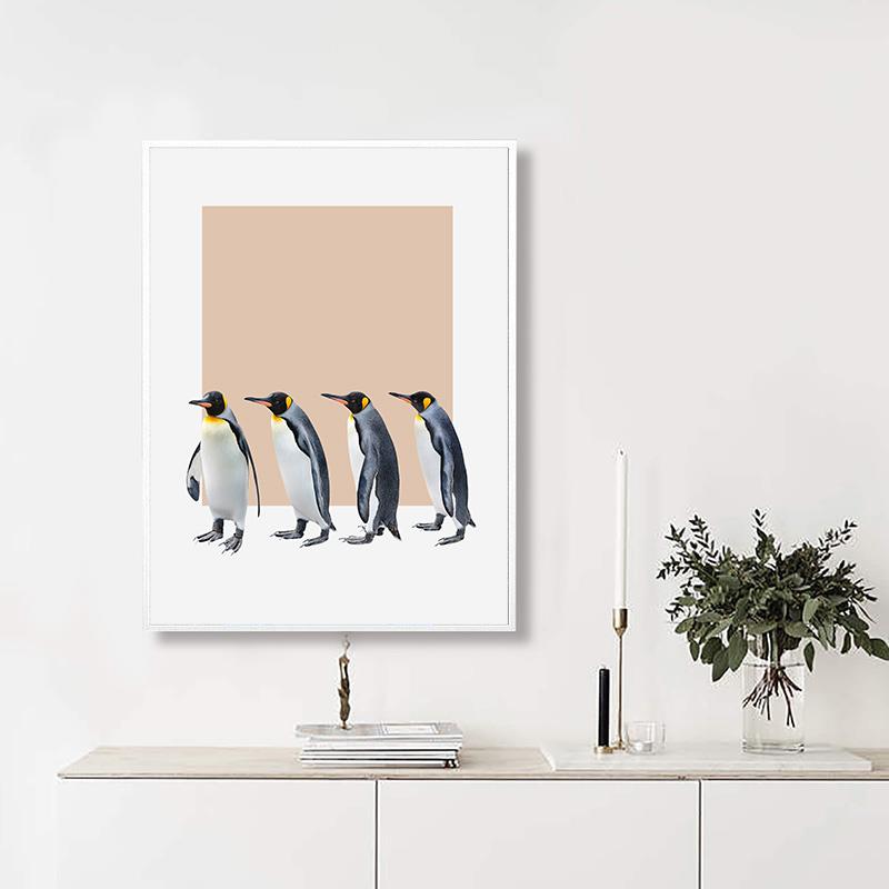 

Простой скандинавский стиль современного искусства пингвин цветной блок пустой свет роскошный постер домашний фон настенное украшение картина без рамки 21*30cm No Frame