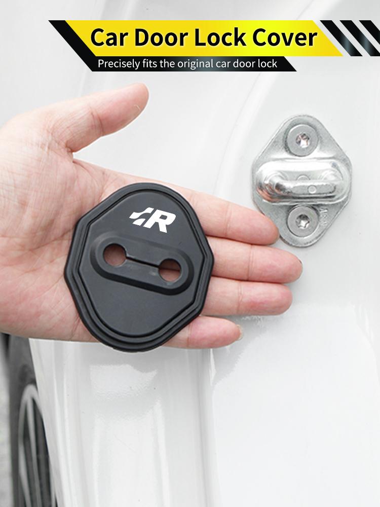 4-Piece Set of Universal Wear-Resistant Silicone Car Door Lock Covers For VW R Scirocco Jetta Passat Polo Tiguan Sharan Touran BJP1