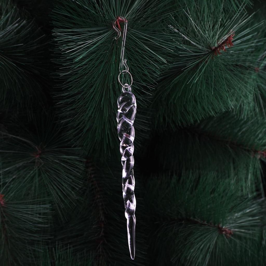Gancho Creativo Verde en Forma de S para Adorno de Árbol de Navidad - Accesorio Colgante de Plástico Transparente