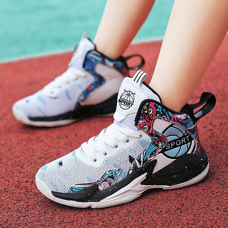 Boys shoes sneakers 2025 new children's basketball shoes medium and large children's non-slip running shoes youth sneakers students