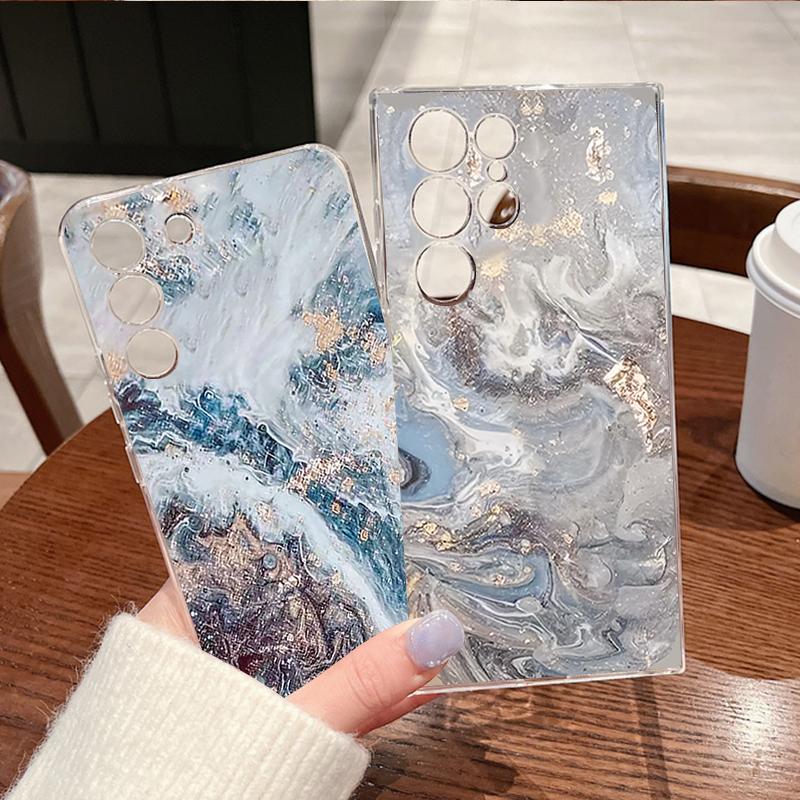 Luxury Marble Pattern Phone Case For Samsung Galaxy S26 S25 S24 S23 Ultra S22 S26 Plus S24 S21 FE S25 Edge Clear TPU Soft Cover