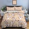 3PCS Cute Cartoon Cat Pattern Print Bedding Set 1 Duvet Cover 2 Pillowcases for Adult and Children Luxury Gift Full Size